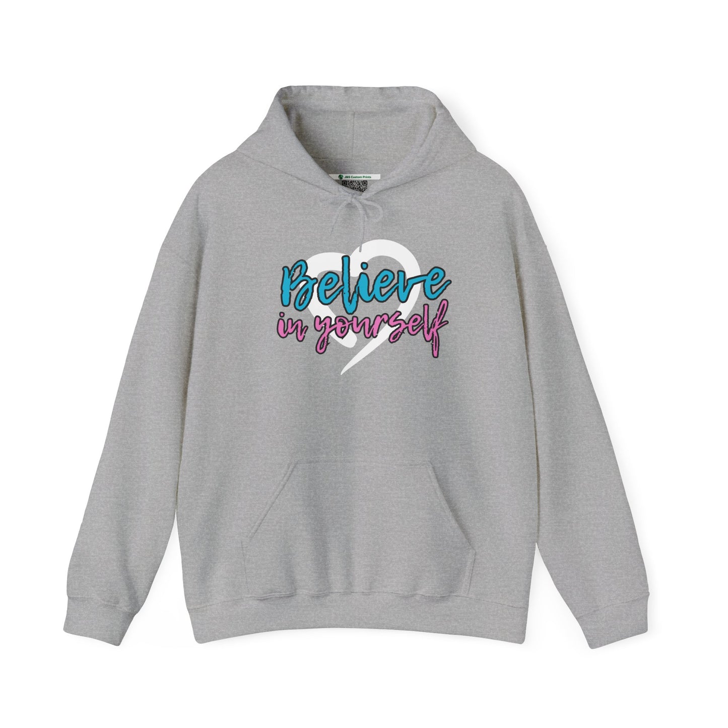 Believe In Yourself -- Blue/Pink (Adult Unisex Hooded Sweatshirt)