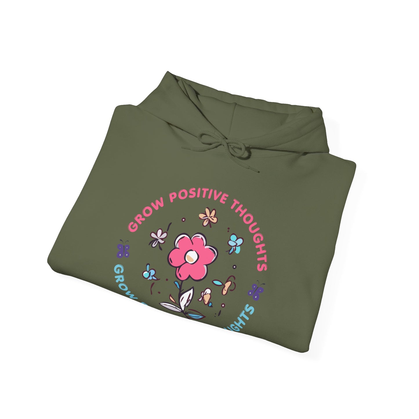 Grow Positive Thoughts (Adult Unisex Hooded Sweatshirt)