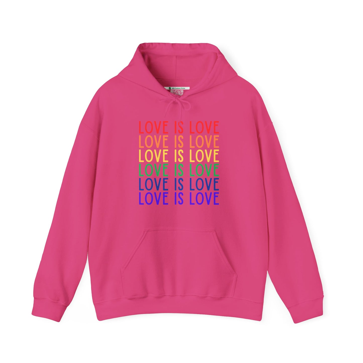 LGBTQ+ "Love Is Love" (Adult Unisex Hooded Sweatshirt)