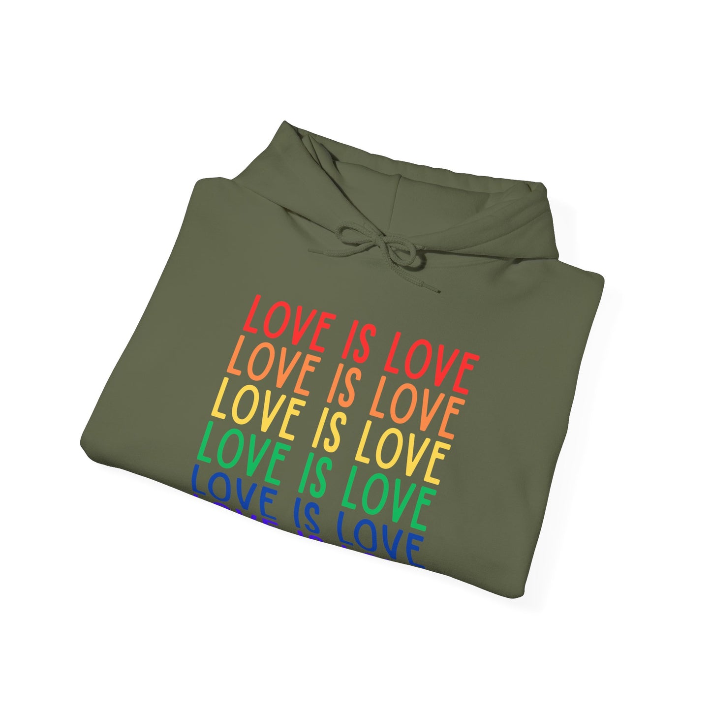 LGBTQ+ "Love Is Love" (Adult Unisex Hooded Sweatshirt)