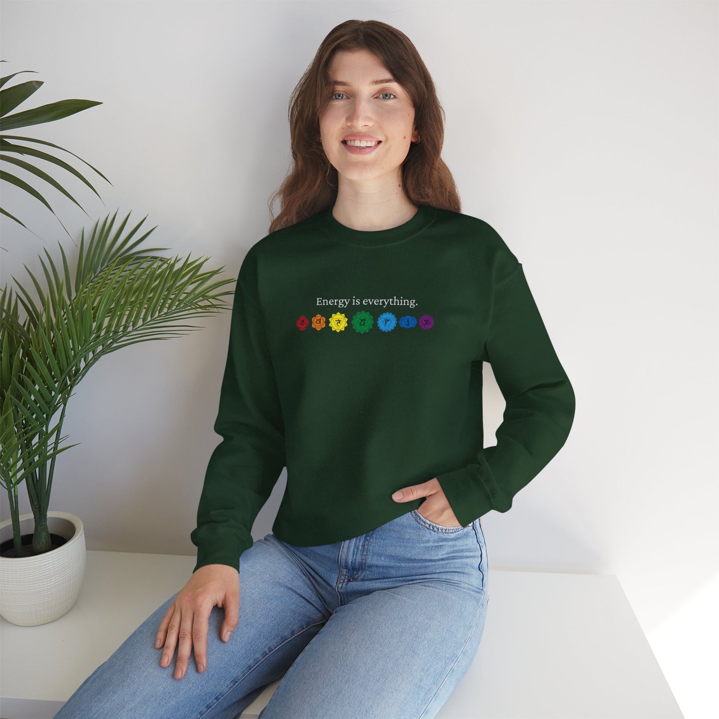 Energy is Everything -- Chakras (Adult Unisex Crewneck Sweatshirt)
