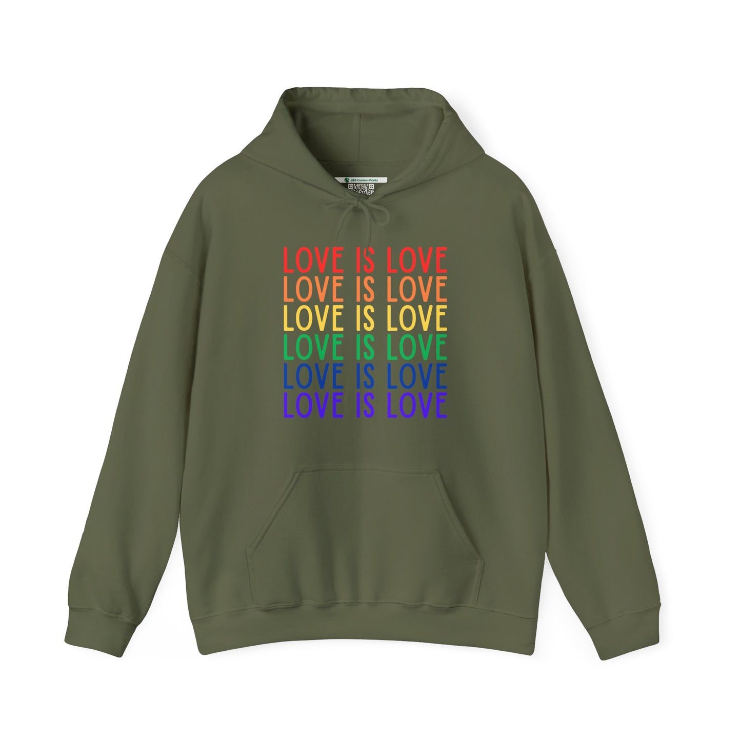 LGBTQ+ "Love Is Love" (Adult Unisex Hooded Sweatshirt)