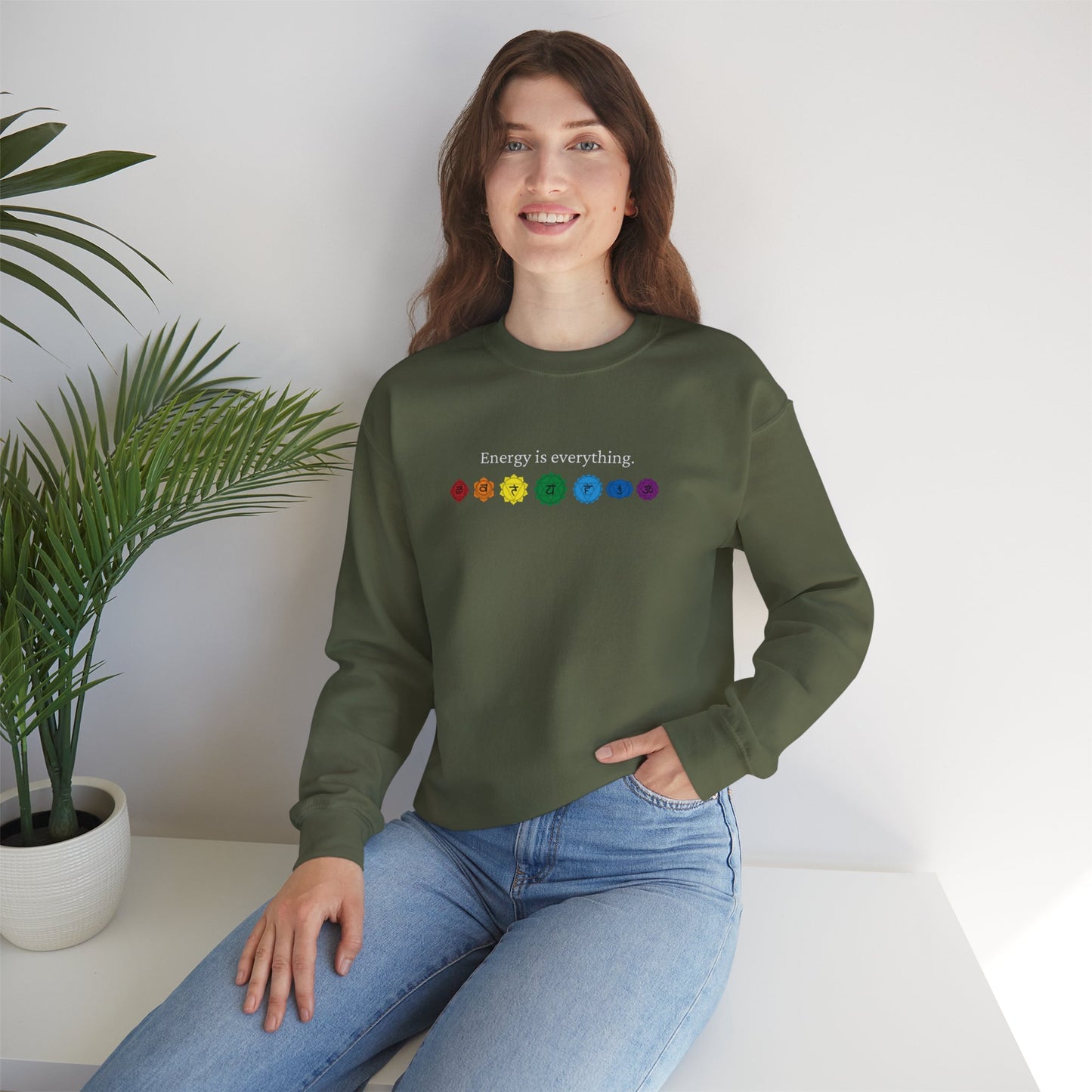 Energy is Everything -- Chakras (Adult Unisex Crewneck Sweatshirt)