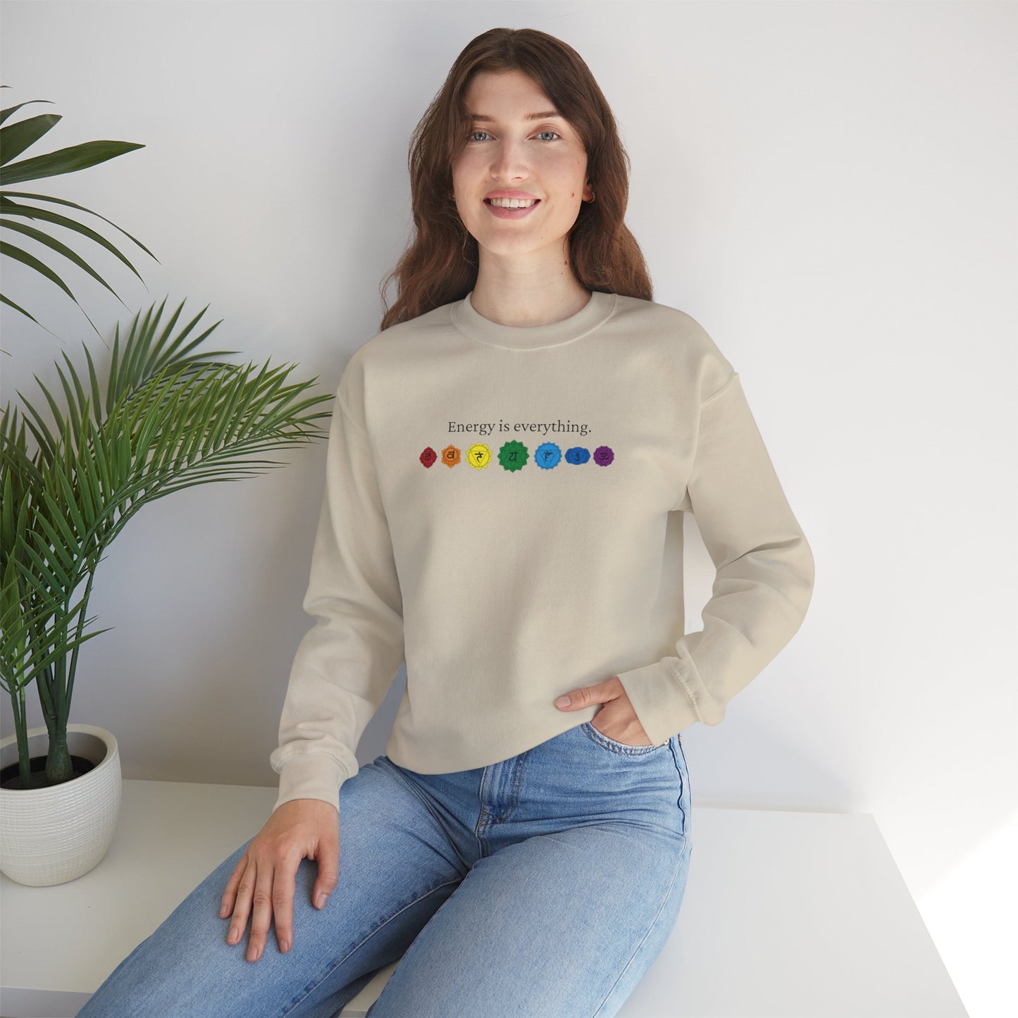 Energy is Everything -- Chakras (Adult Unisex Crewneck Sweatshirt)