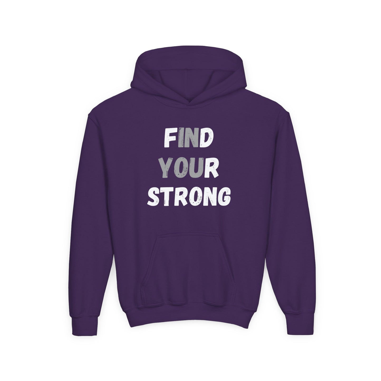 Find Your Strong -- Simple Design (Youth Unisex Hooded Sweatshirt)