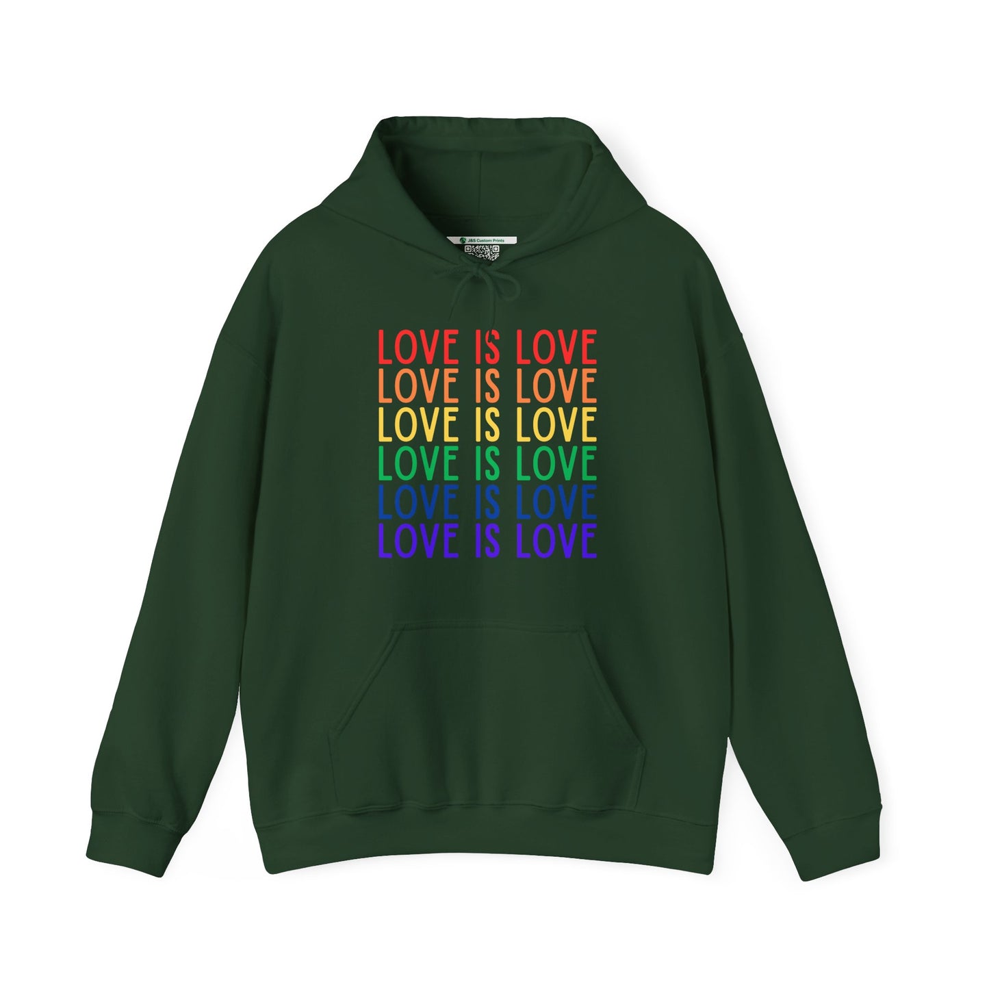 LGBTQ+ "Love Is Love" (Adult Unisex Hooded Sweatshirt)
