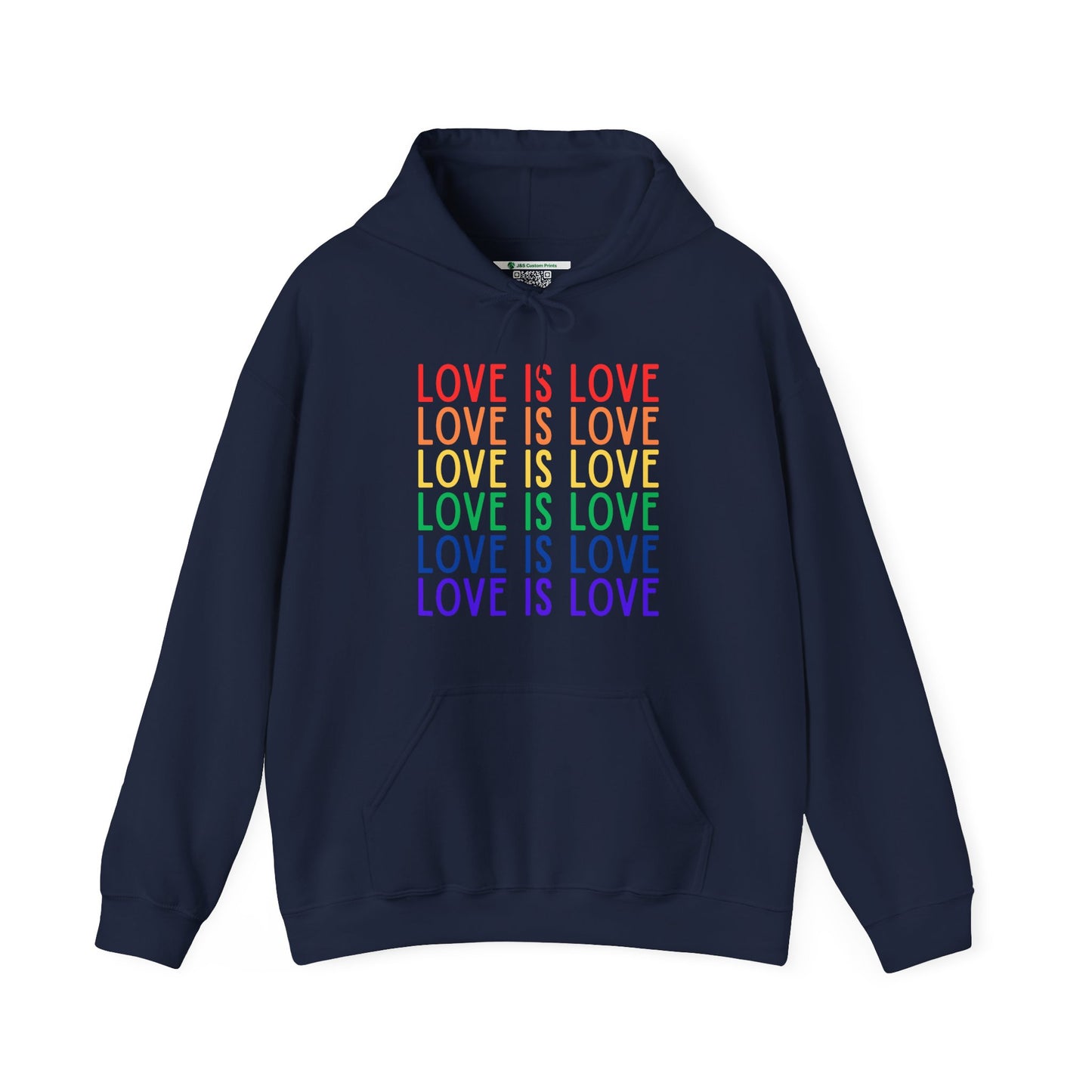 LGBTQ+ "Love Is Love" (Adult Unisex Hooded Sweatshirt)