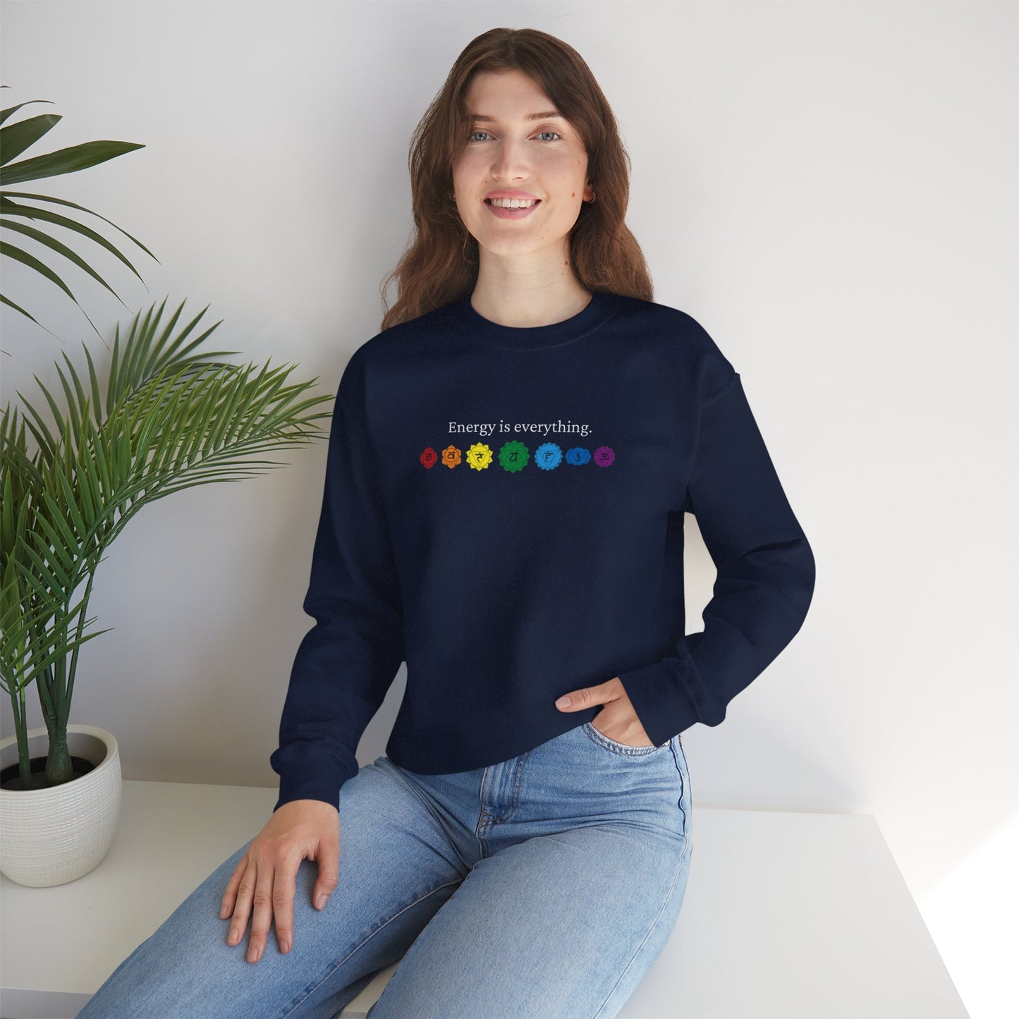 Energy is Everything -- Chakras (Adult Unisex Crewneck Sweatshirt)