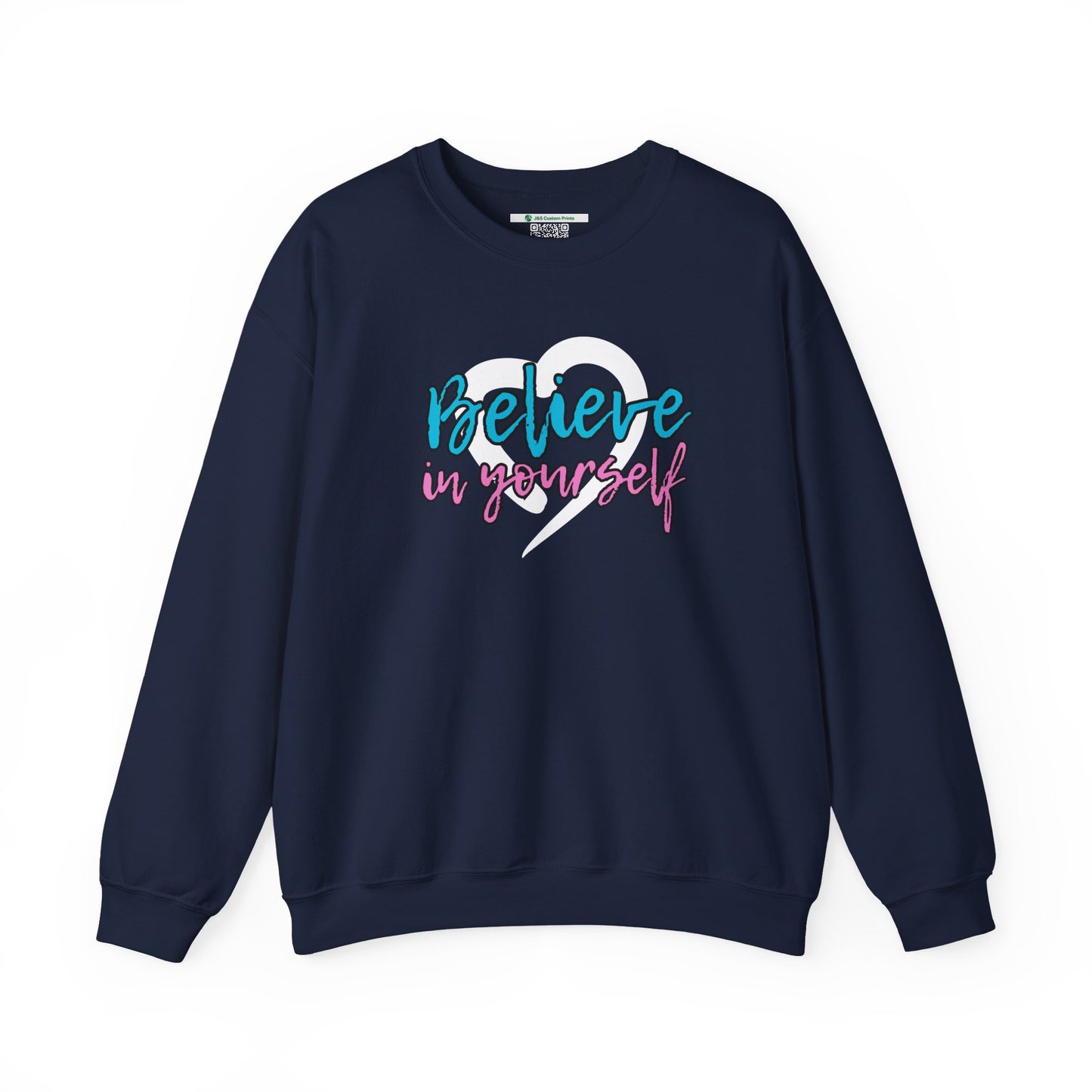 Believe In Yourself -- Blue/Pink (Adult Unisex Crewneck Sweatshirt)