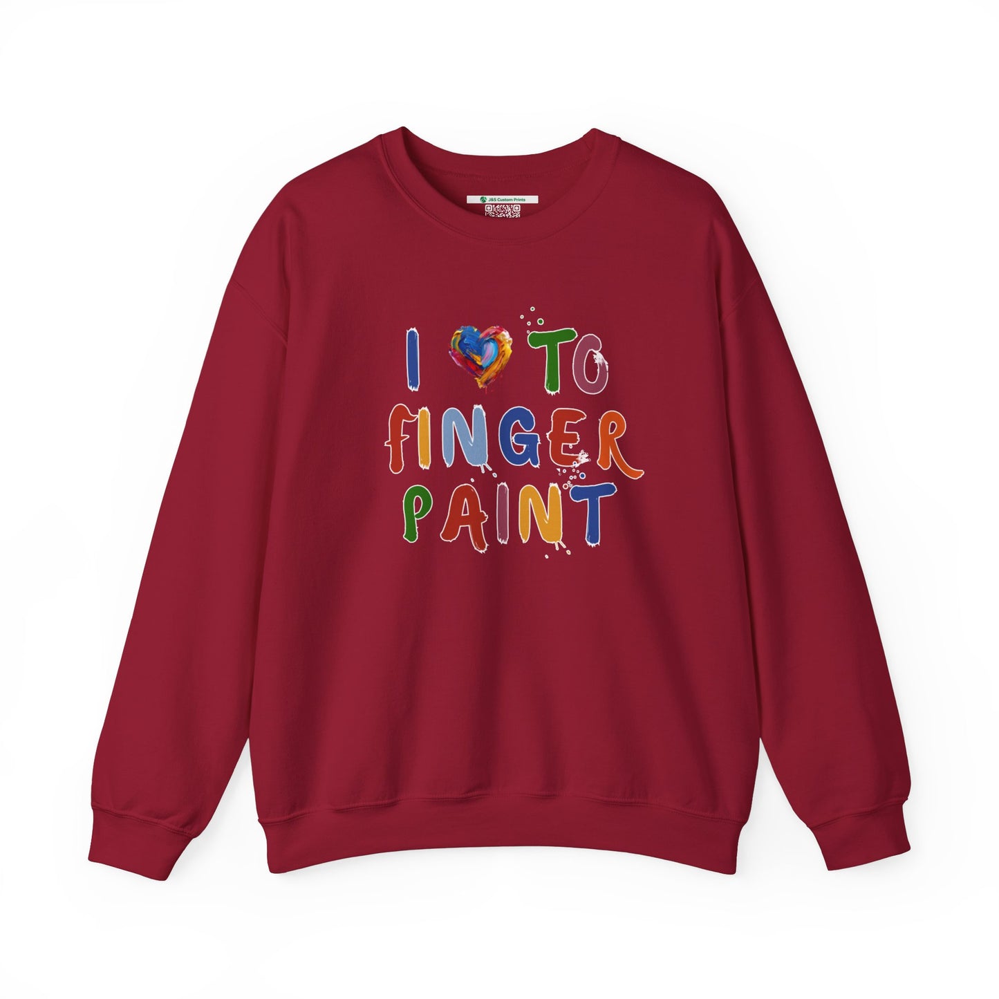 Matching Couple's Set -- I Love to Fingerpaint (Adult Unisex Crewneck Sweatshirt)