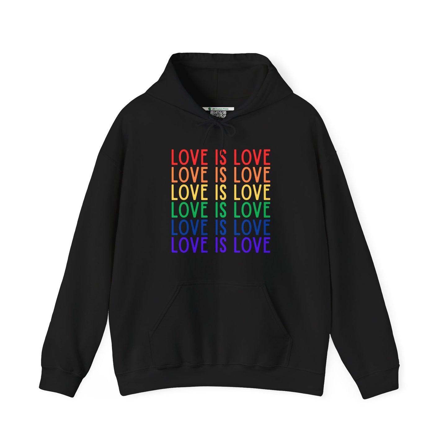 LGBTQ+ "Love Is Love" (Adult Unisex Hooded Sweatshirt)