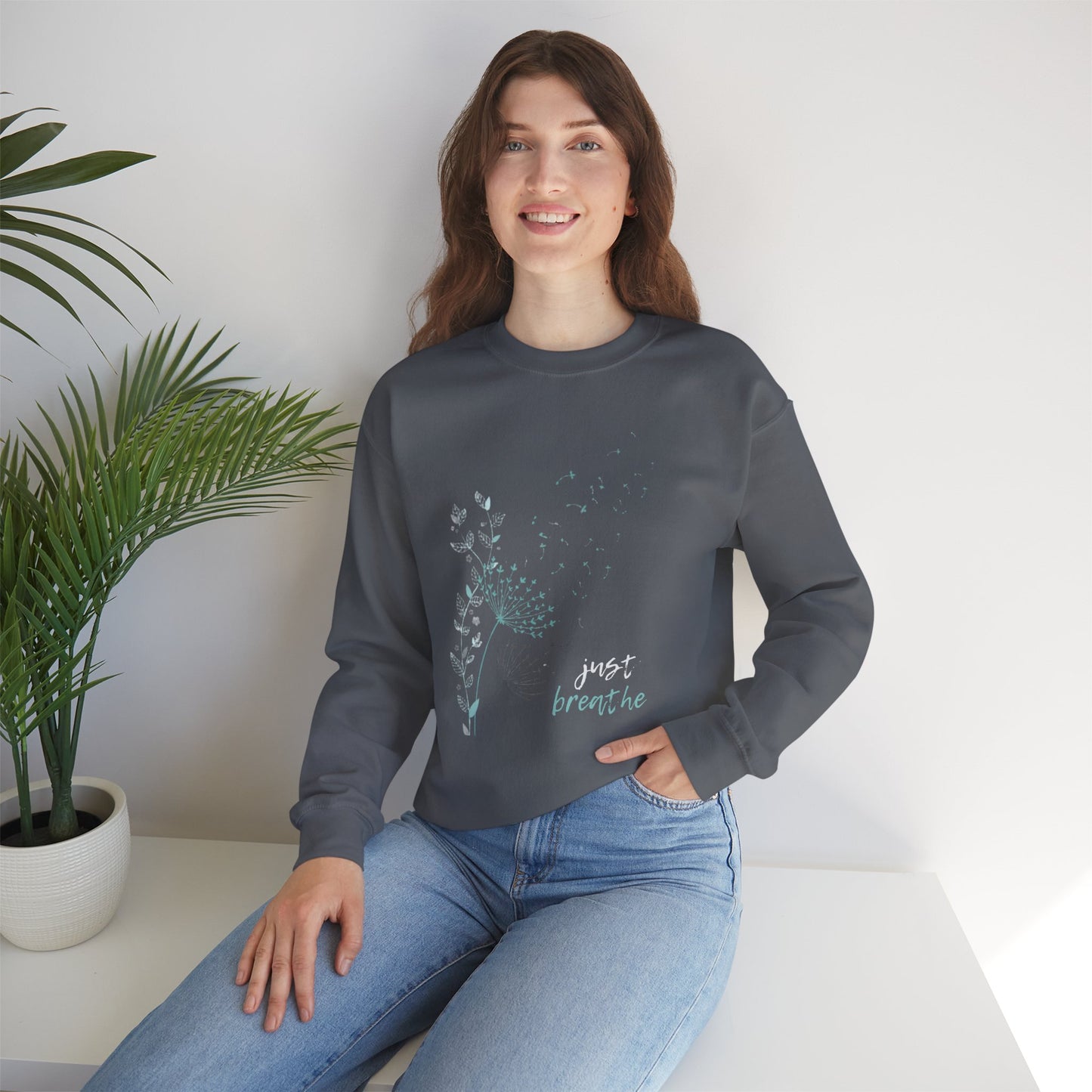 Just Breathe (Adult Unisex Crewneck Sweatshirt)