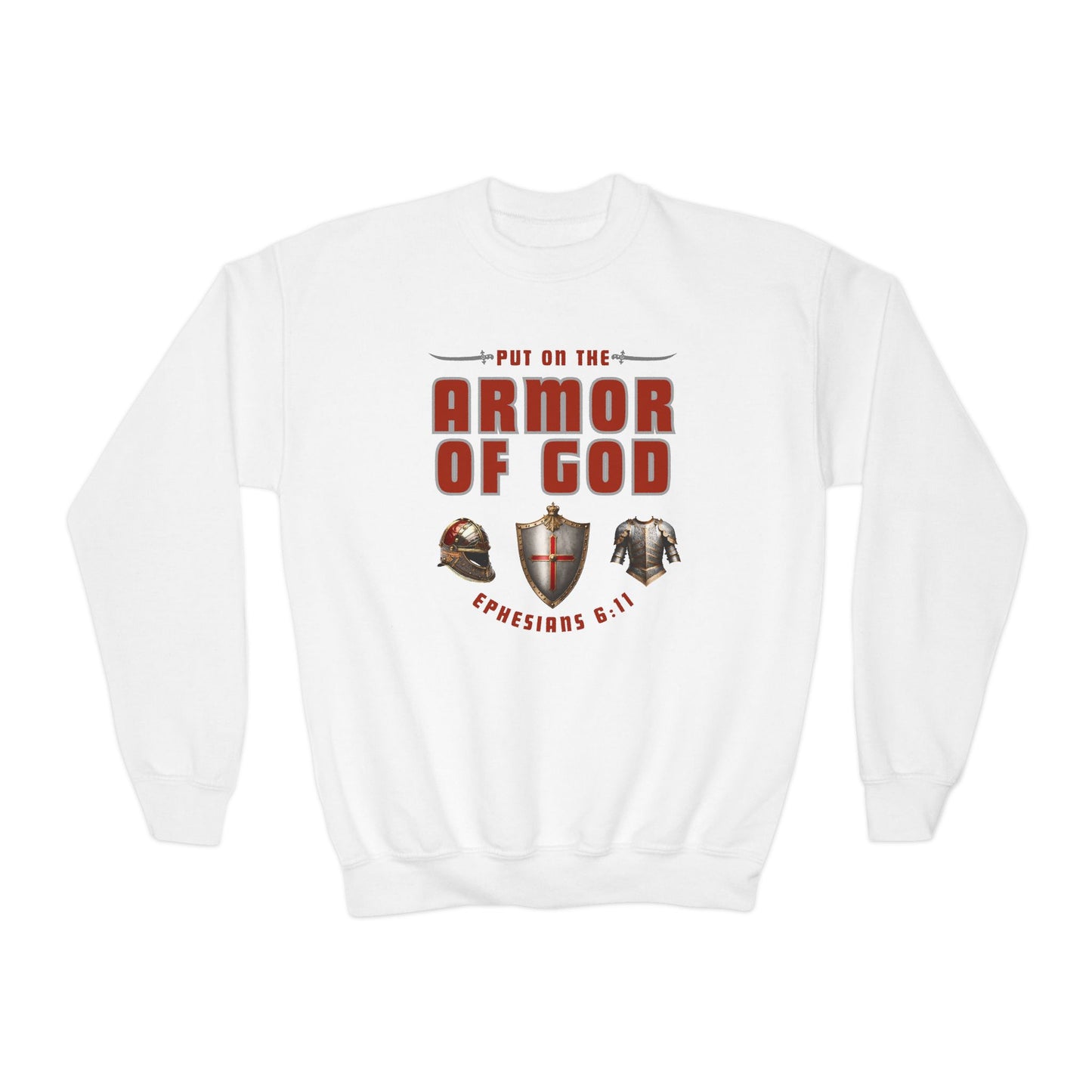 Armor Of God (Youth Unisex Crewneck Sweatshirt)