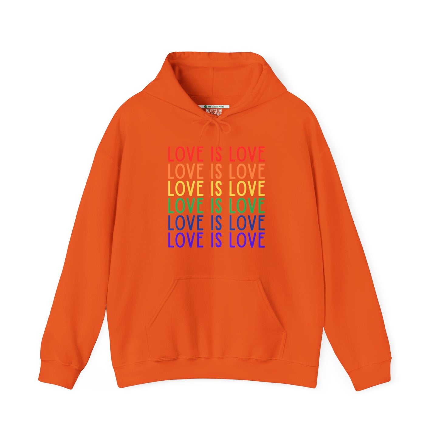 LGBTQ+ "Love Is Love" (Adult Unisex Hooded Sweatshirt)