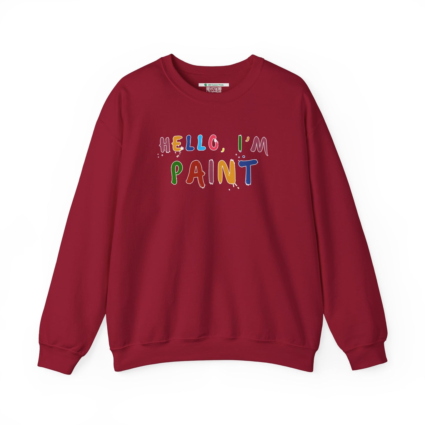 Matching Couple's Set -- Hello, I'm Paint (Adult Unisex Crewneck Sweatshirt)