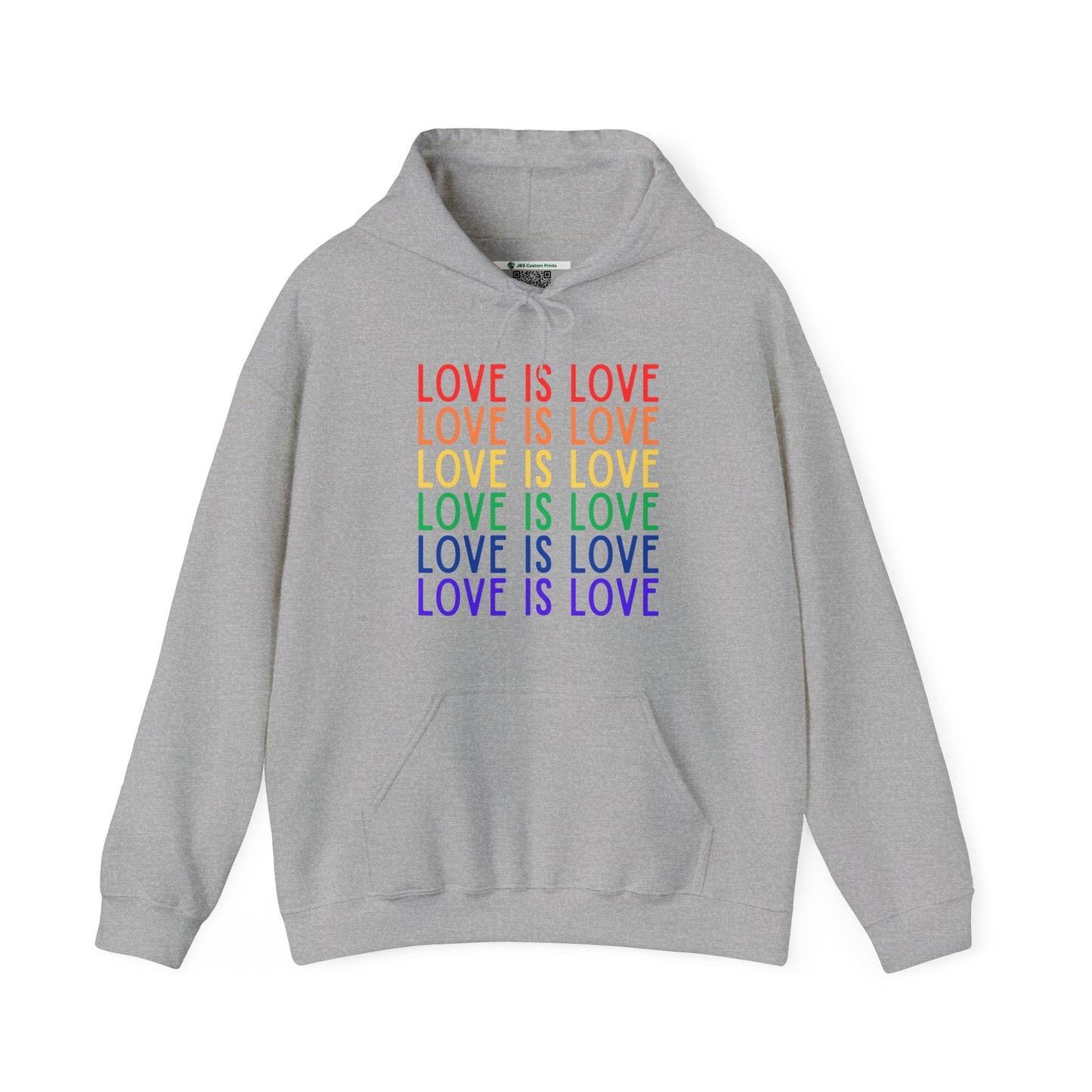 LGBTQ+ "Love Is Love" (Adult Unisex Hooded Sweatshirt)