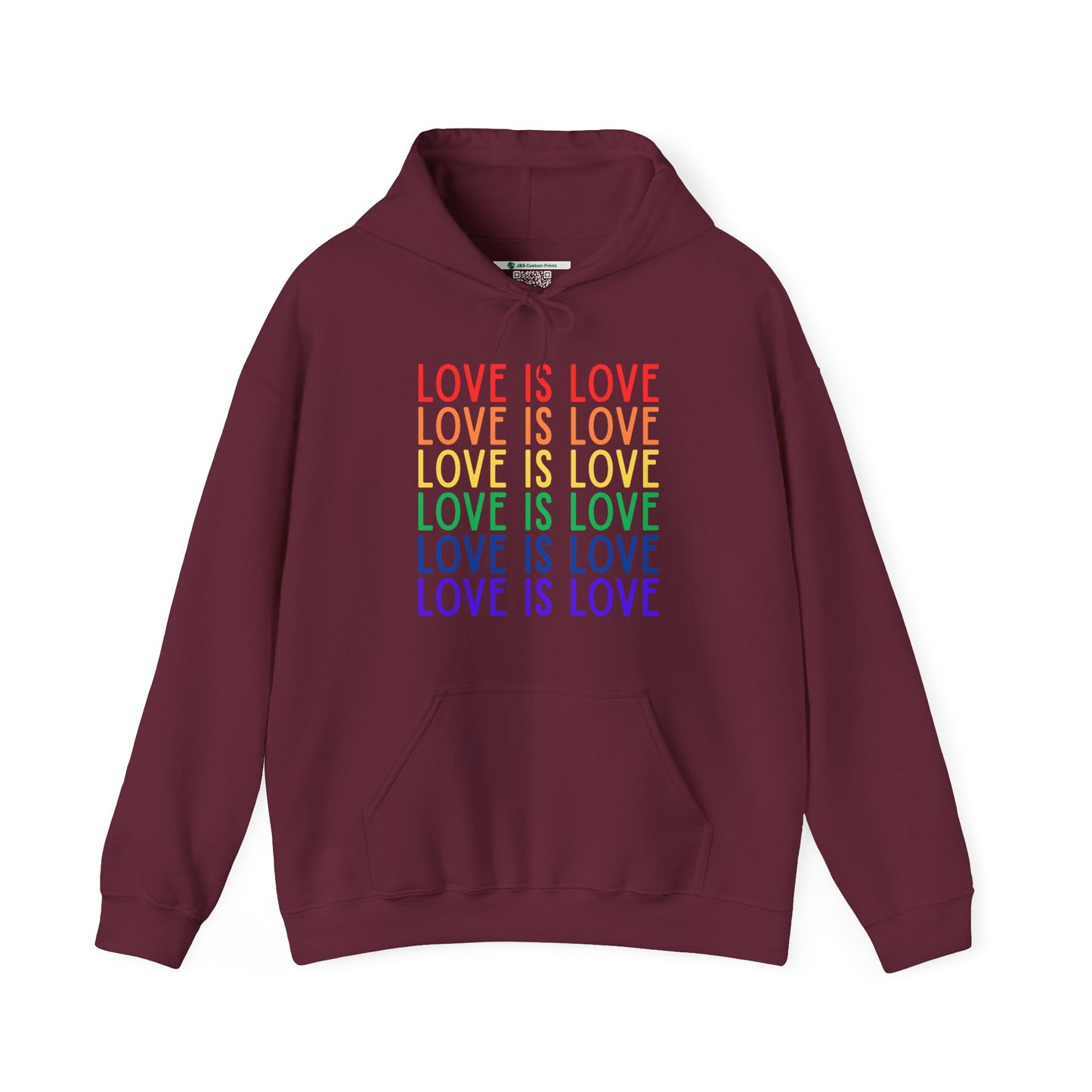 LGBTQ+ "Love Is Love" (Adult Unisex Hooded Sweatshirt)