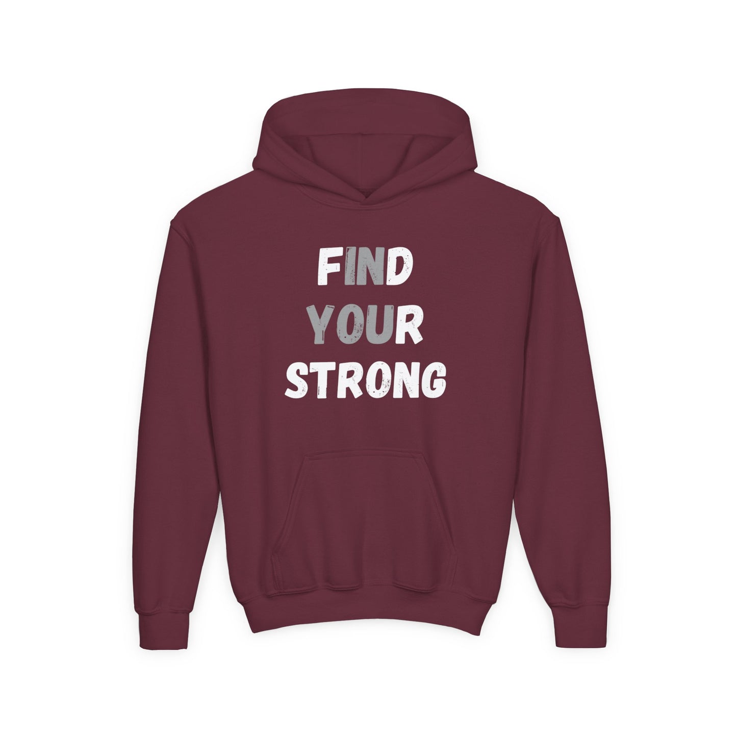 Find Your Strong -- Simple Design (Youth Unisex Hooded Sweatshirt)