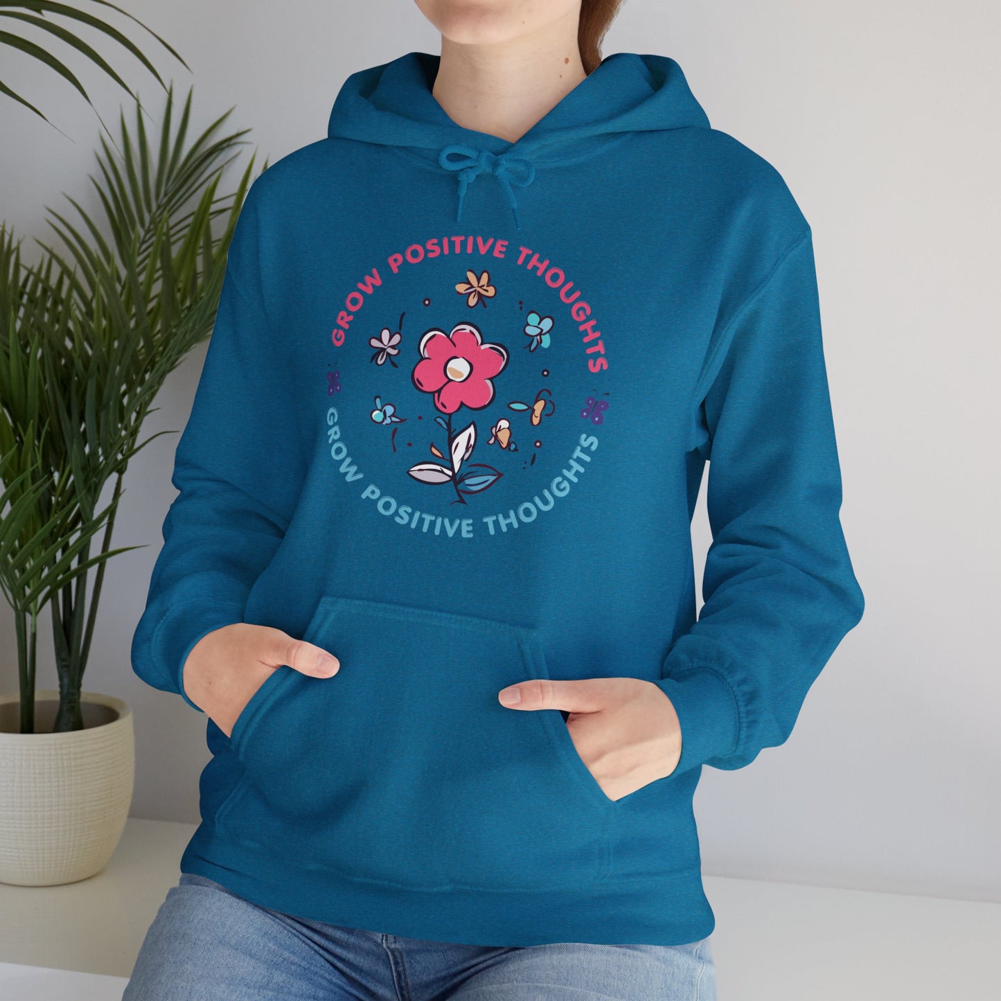 Grow Positive Thoughts (Adult Unisex Hooded Sweatshirt)