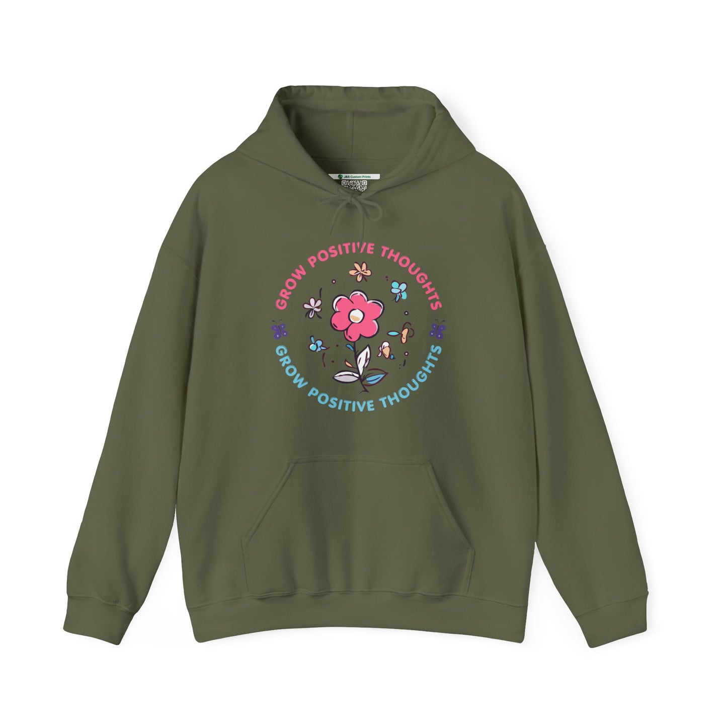 Grow Positive Thoughts (Adult Unisex Hooded Sweatshirt)