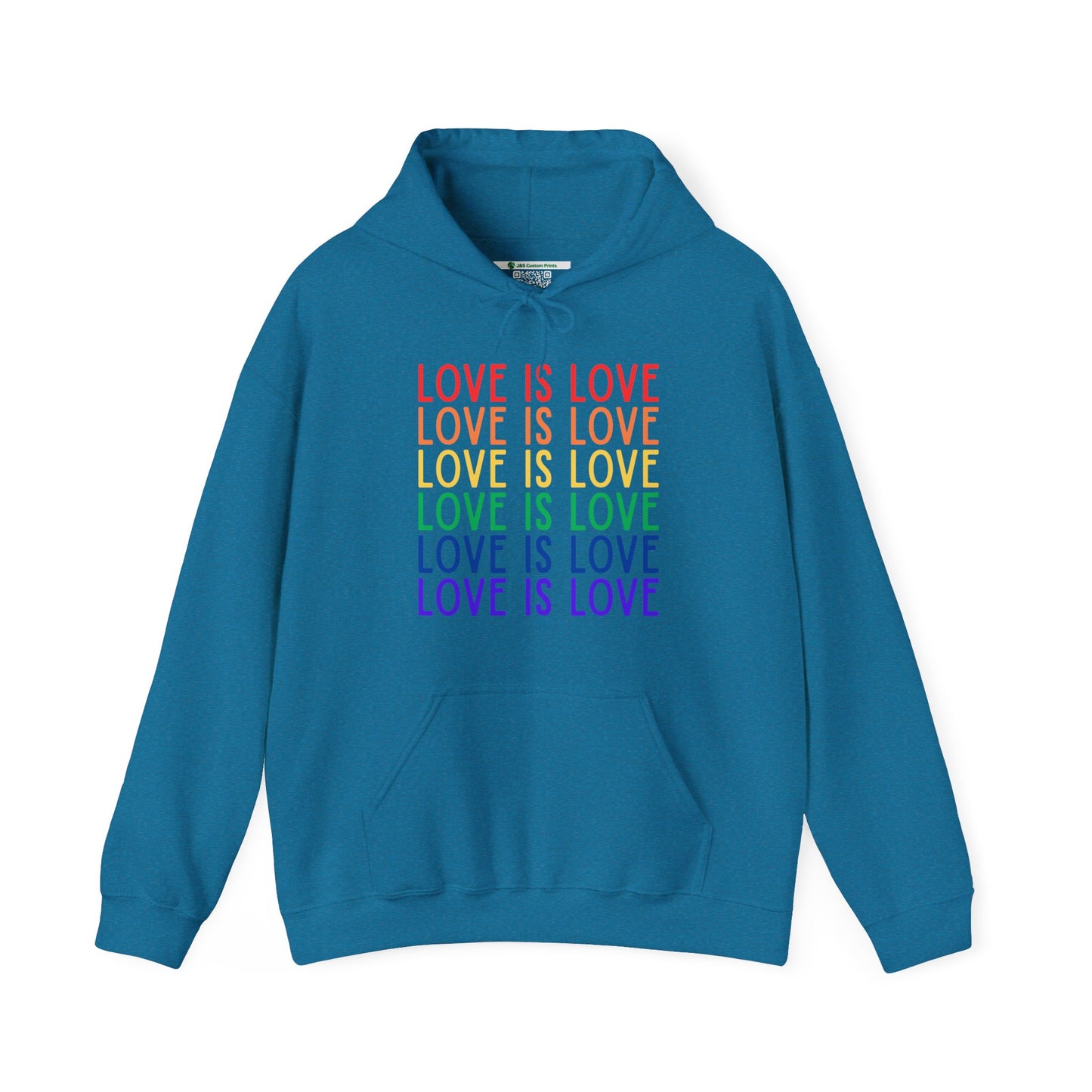 LGBTQ+ "Love Is Love" (Adult Unisex Hooded Sweatshirt)