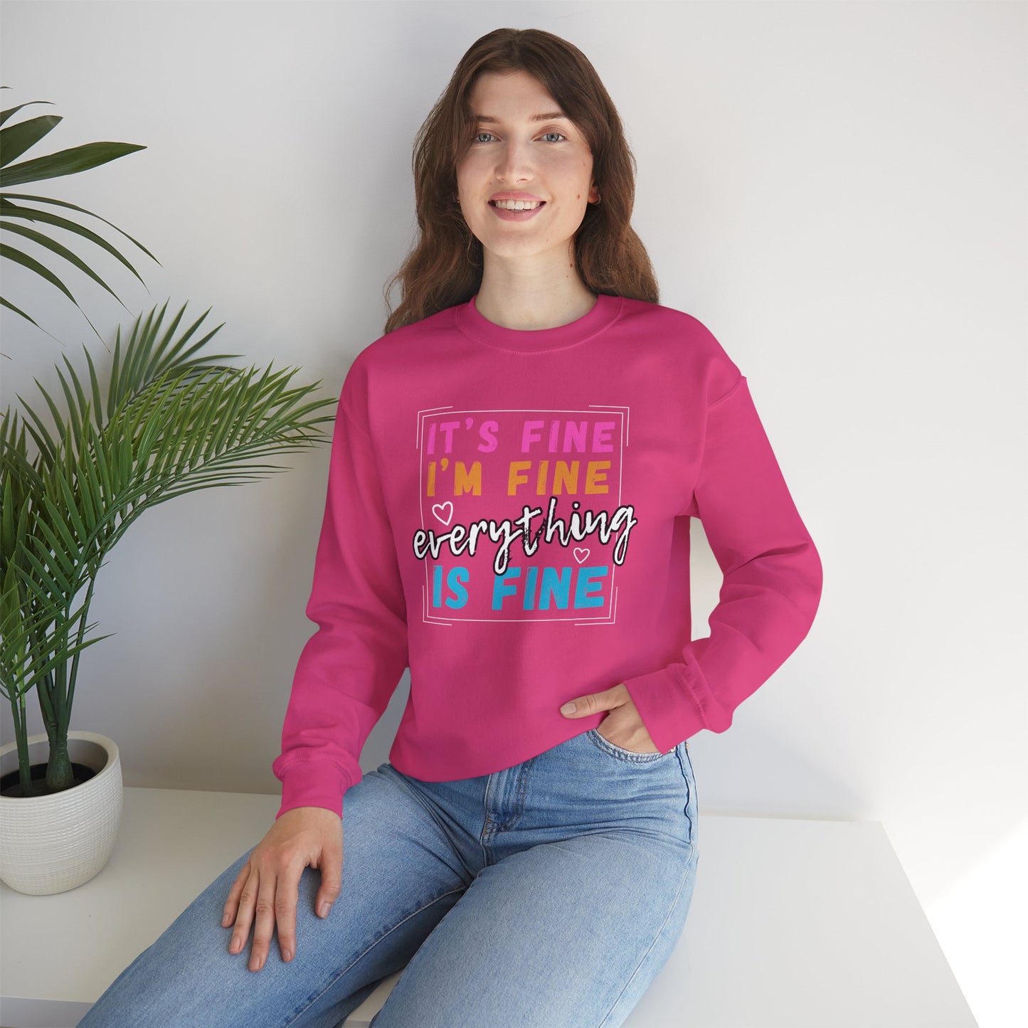 Everything Is Fine (Adult Unisex Crewneck Sweatshirt)