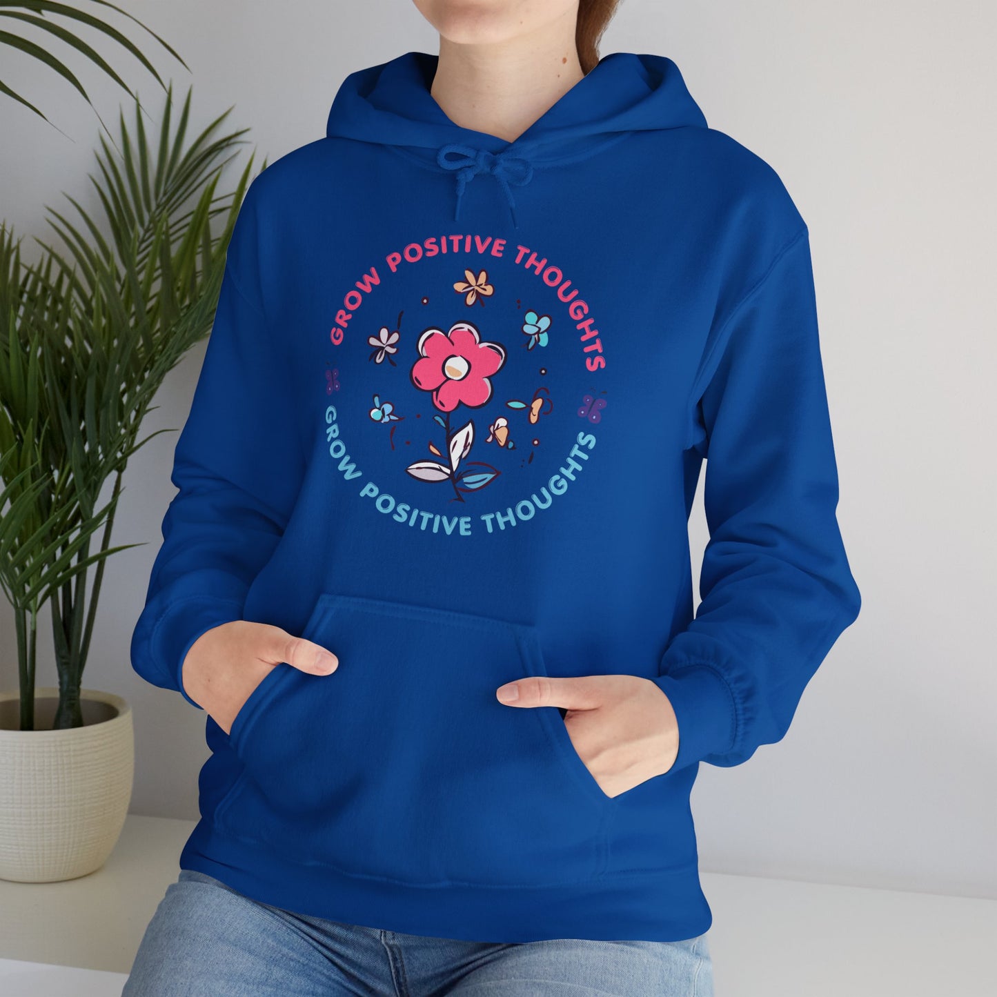 Grow Positive Thoughts (Adult Unisex Hooded Sweatshirt)