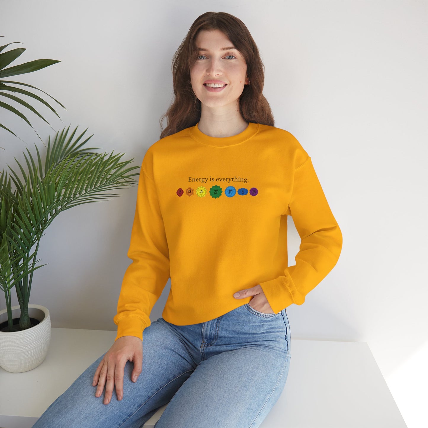 Energy is Everything -- Chakras (Adult Unisex Crewneck Sweatshirt)