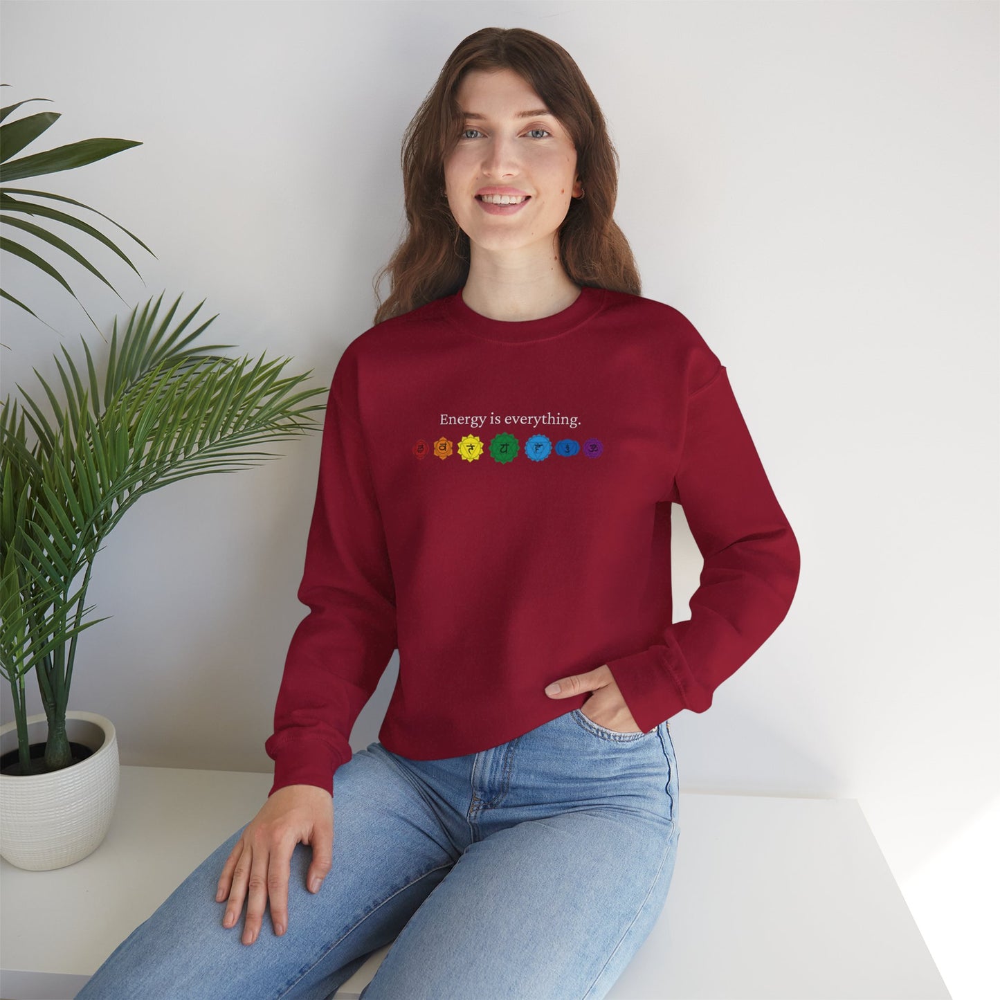 Energy is Everything -- Chakras (Adult Unisex Crewneck Sweatshirt)