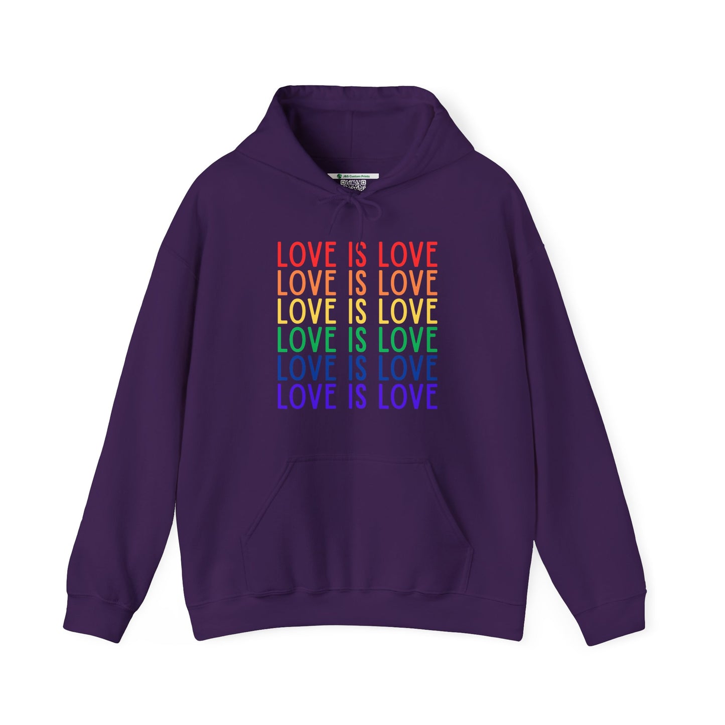 LGBTQ+ "Love Is Love" (Adult Unisex Hooded Sweatshirt)