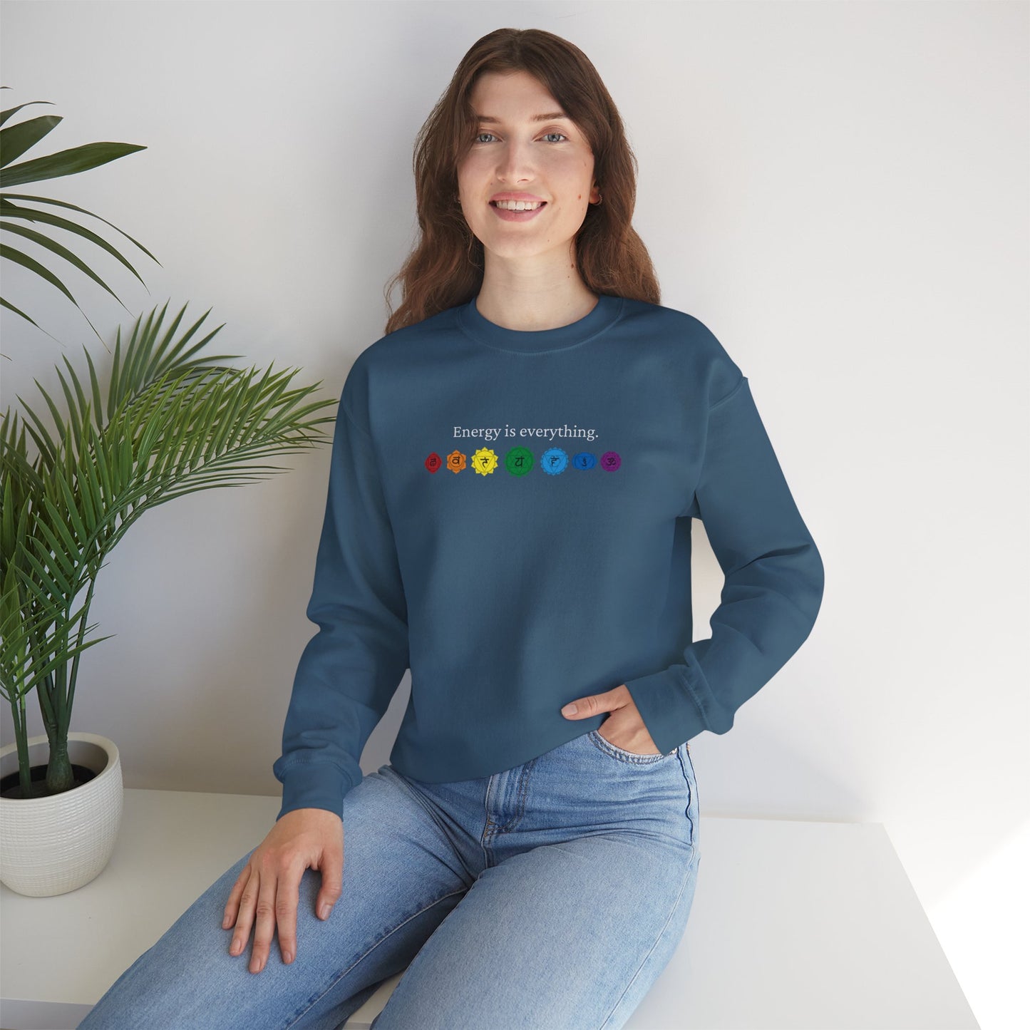 Energy is Everything -- Chakras (Adult Unisex Crewneck Sweatshirt)