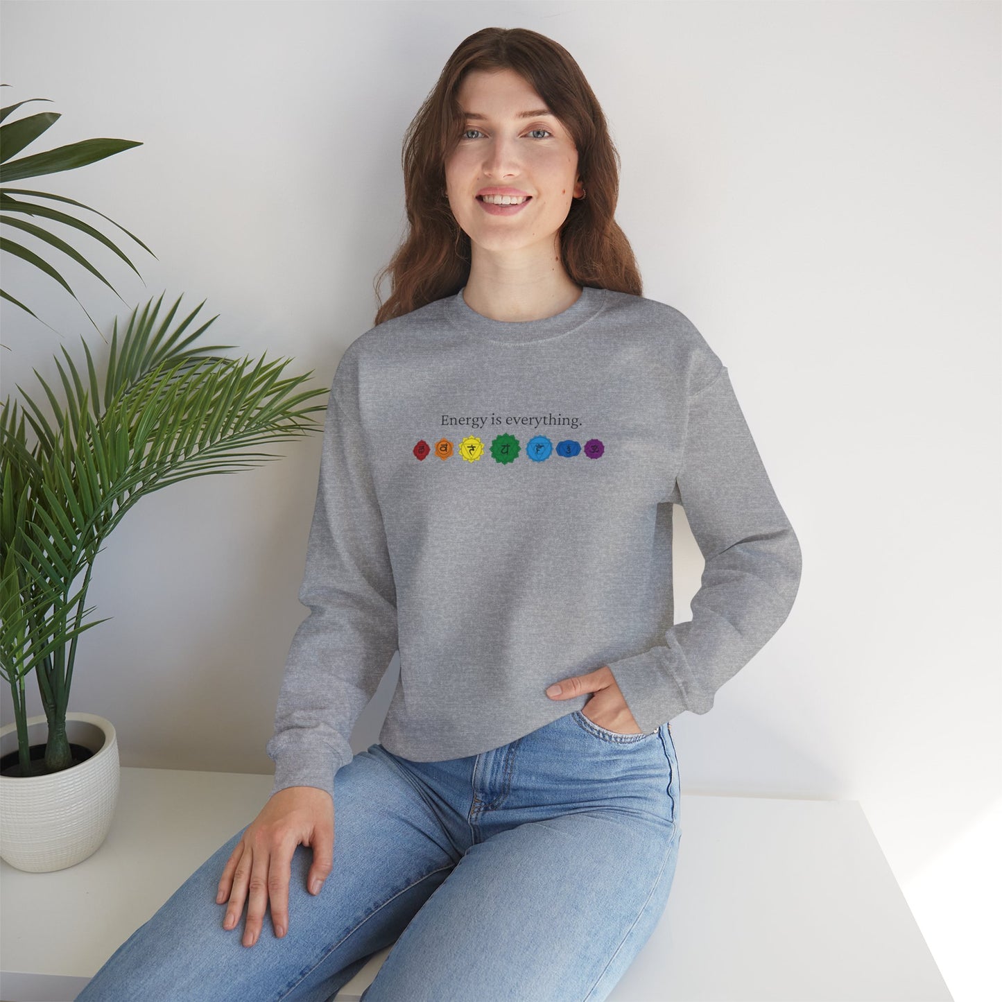 Energy is Everything -- Chakras (Adult Unisex Crewneck Sweatshirt)