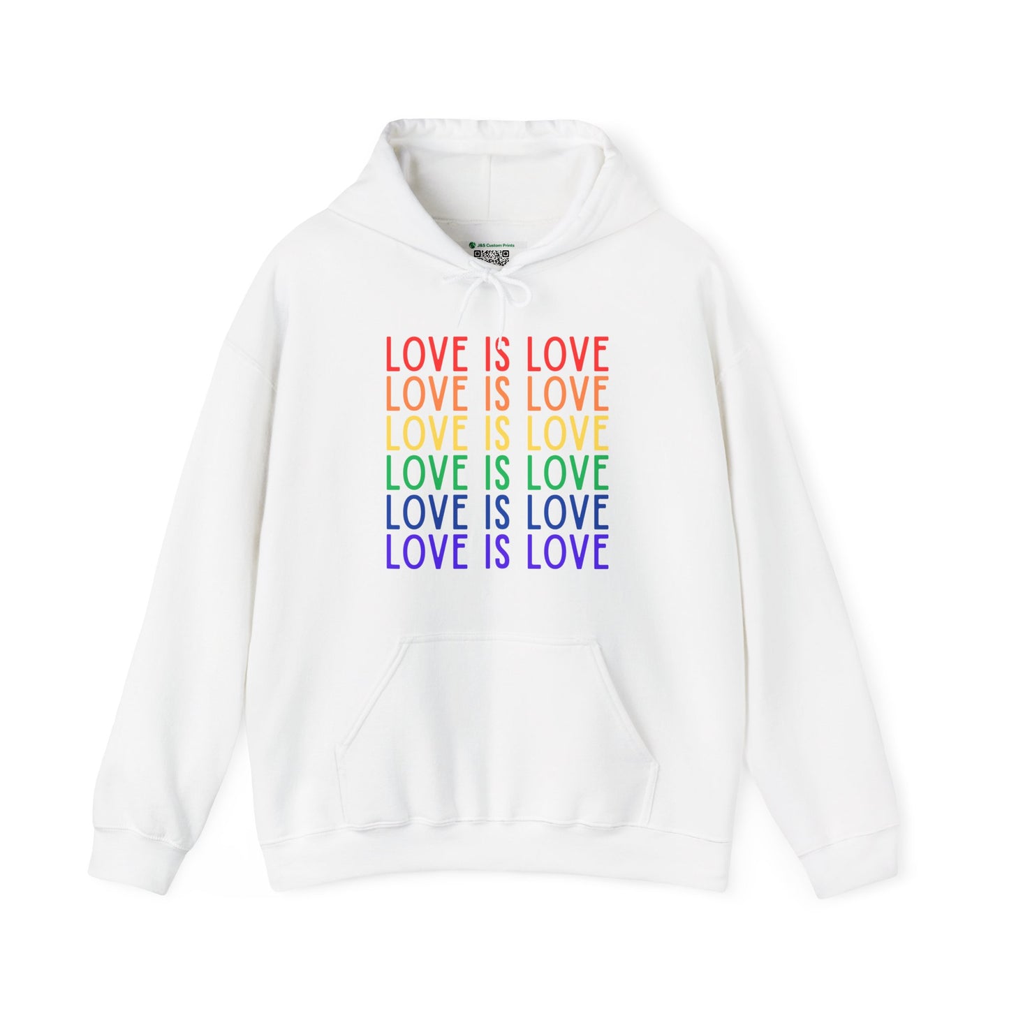 LGBTQ+ "Love Is Love" (Adult Unisex Hooded Sweatshirt)