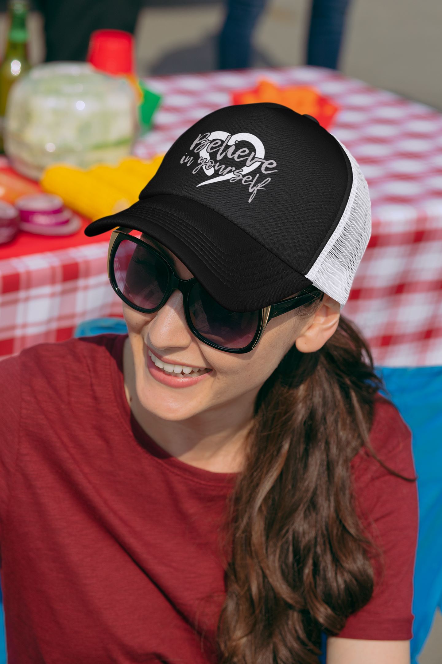 Believe In Yourself -- Gray Font (DTF Printed Hat)