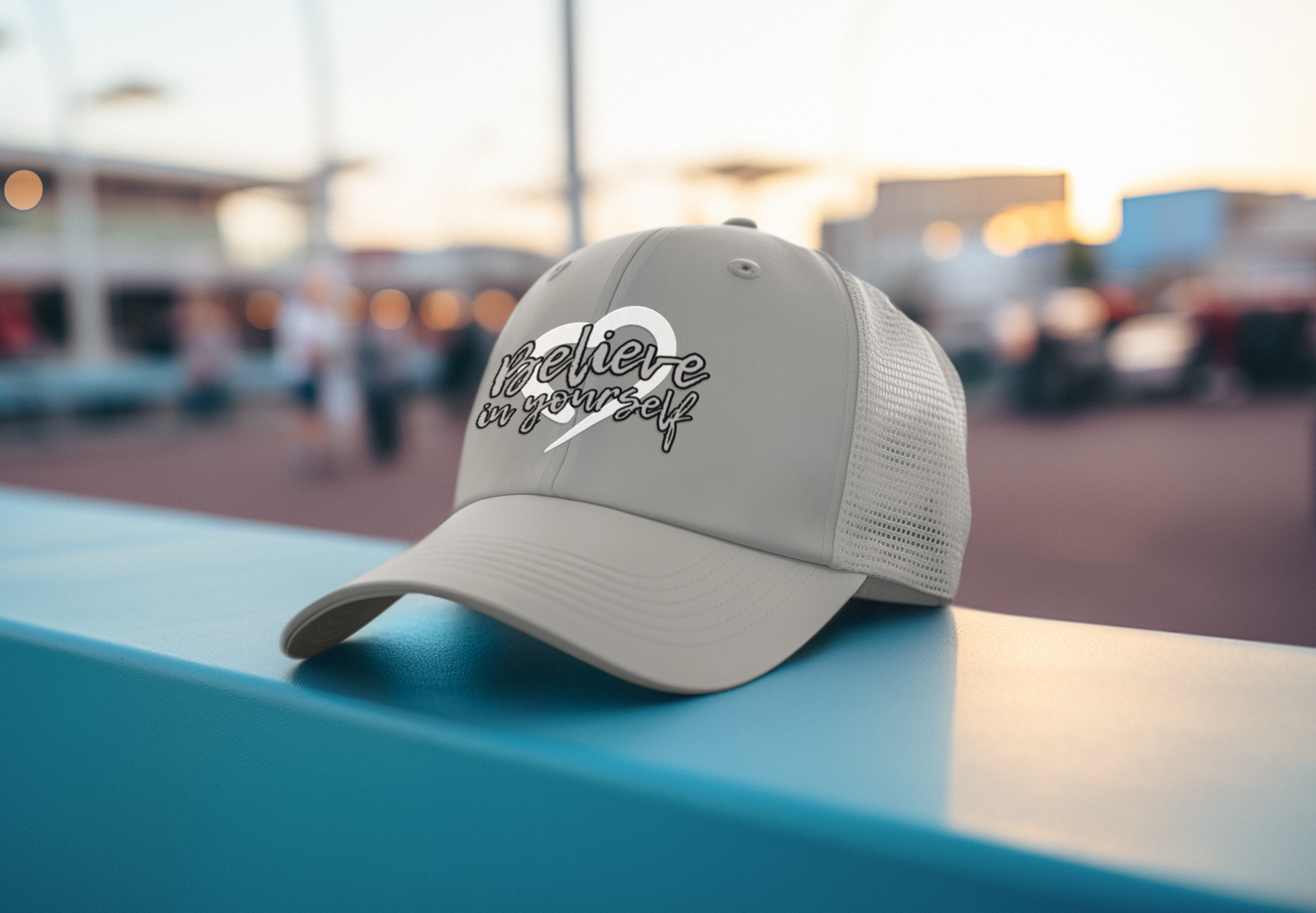 Believe In Yourself -- Gray Font (DTF Printed Hat)