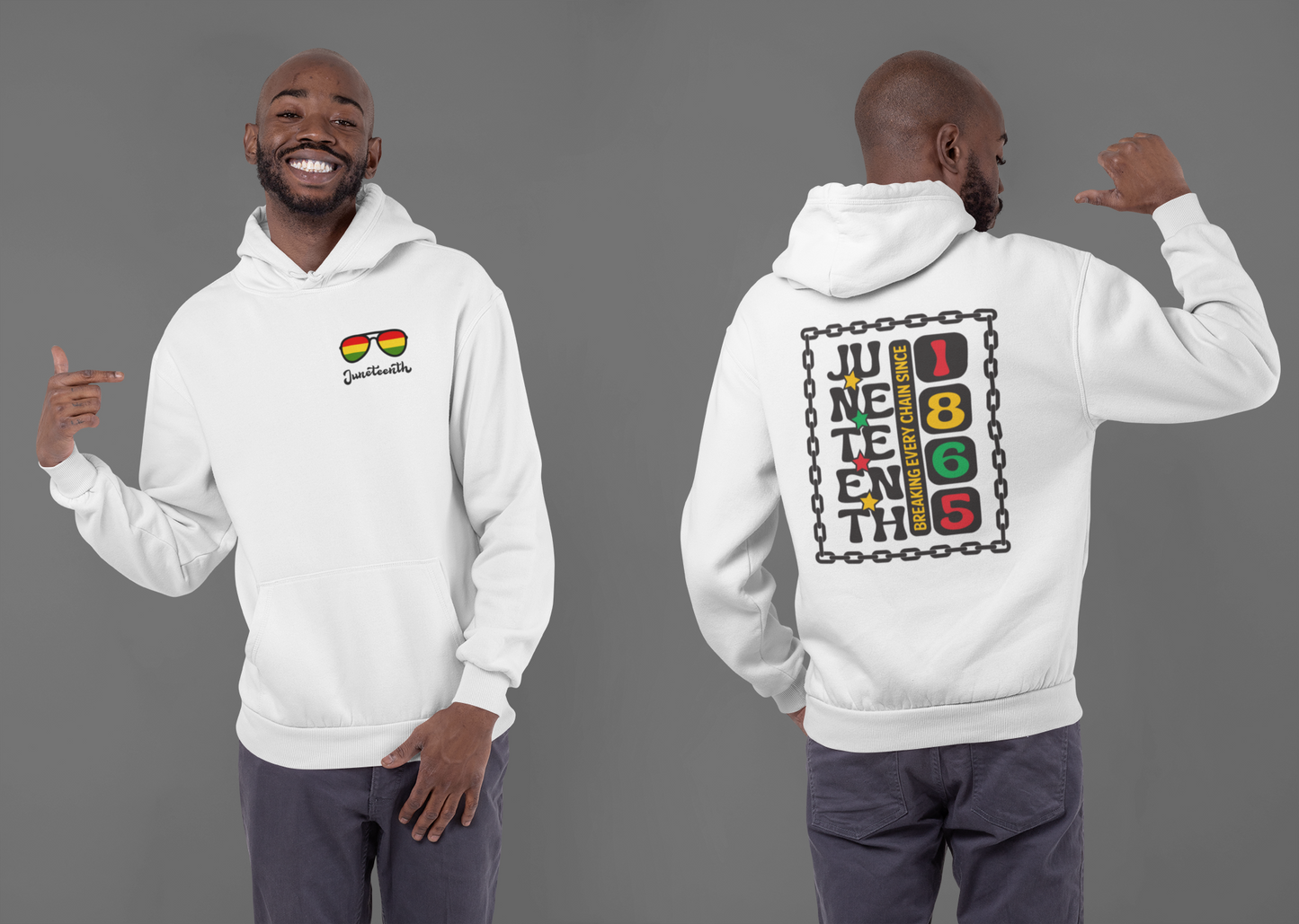 Juneteenth -- Breaking Every Chain (Adult Unisex Hooded Sweatshirt)