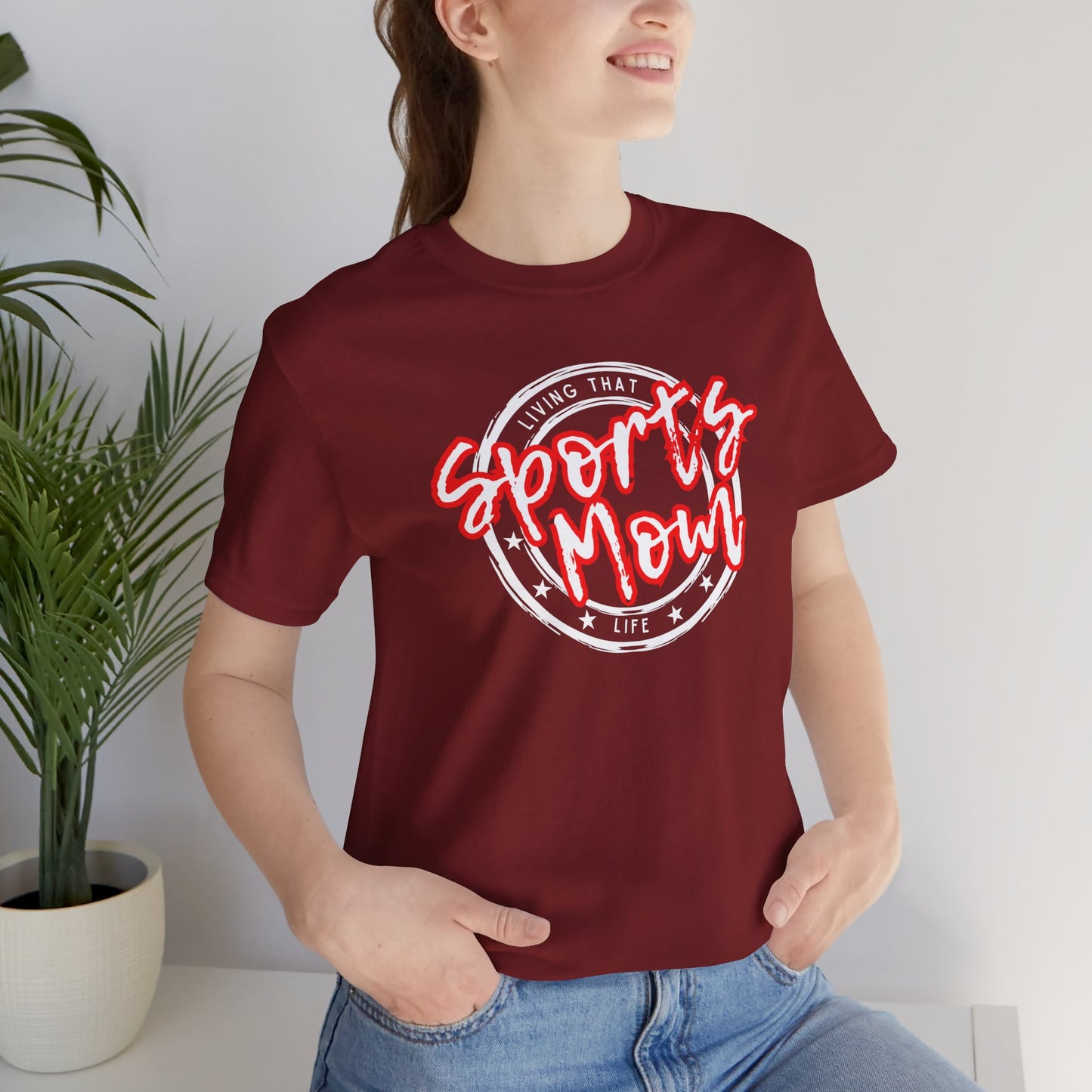 Sports Mom -- Red Font (Adult Unisex Tee)