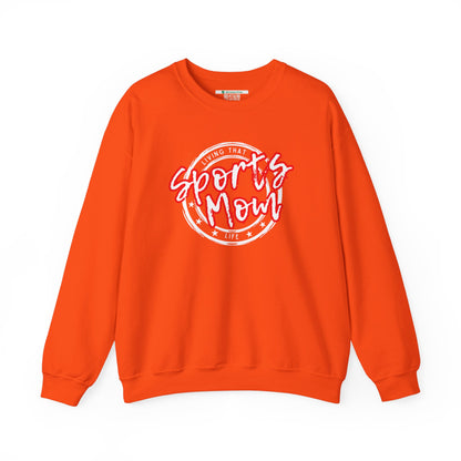 Sports Mom -- Red Font (Adult Unisex Crewneck Sweatshirt)