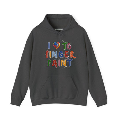 Matching Couple's Set -- I Love to Fingerpaint (Adult Unisex Hooded Sweatshirt)