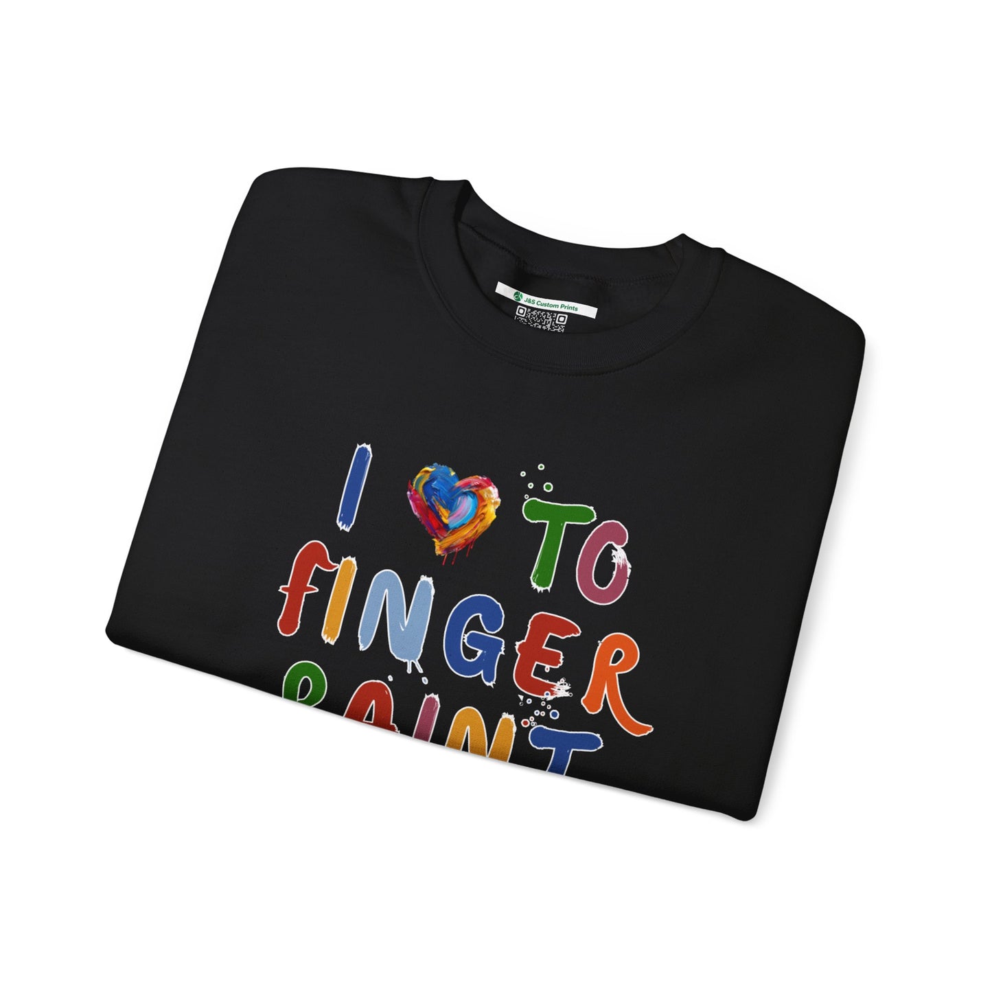 Matching Couple's Set -- I Love to Fingerpaint (Adult Unisex Crewneck Sweatshirt)