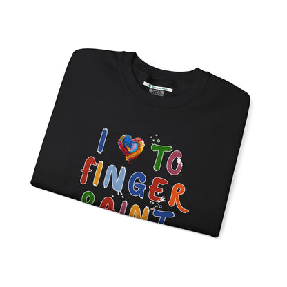 Matching Couple's Set -- I Love to Fingerpaint (Adult Unisex Crewneck Sweatshirt)