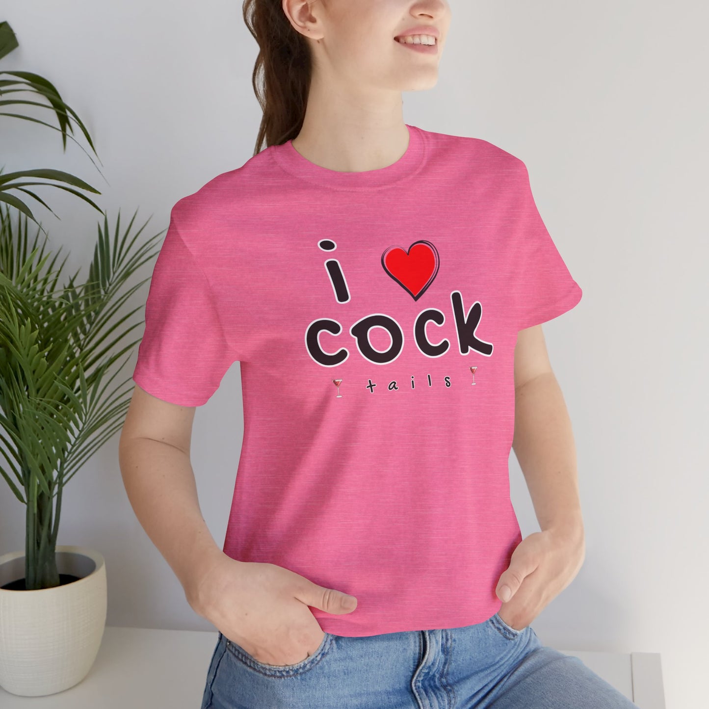 I Love Cocktails -- Playful Font (Adult Unisex Tee)