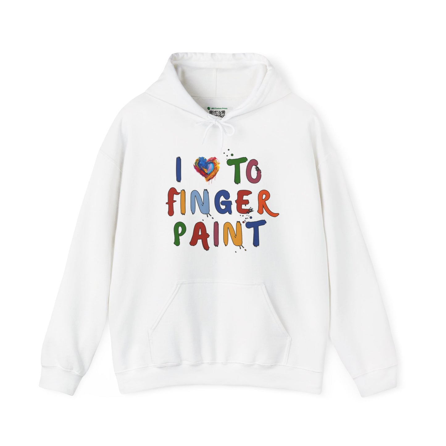 Matching Couple's Set -- I Love to Fingerpaint (Adult Unisex Hooded Sweatshirt)