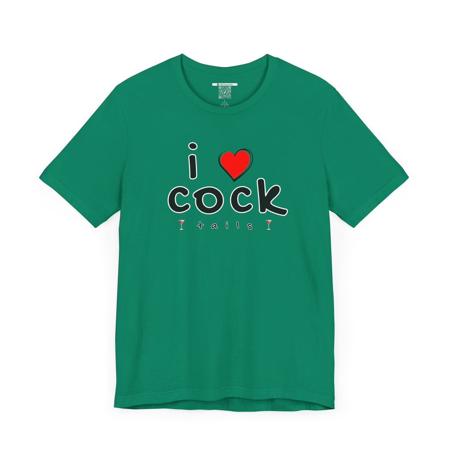I Love Cocktails -- Playful Font (Adult Unisex Tee)