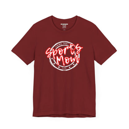 Sports Mom -- Red Font (Adult Unisex Tee)