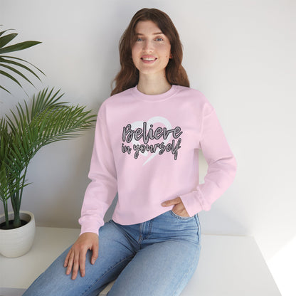 Believe In Yourself -- Gray (Adult Unisex Crewneck Sweatshirt)