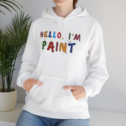 Matching Couple's Set -- Hello, I'm Paint (Adult Unisex Hooded Sweatshirt)