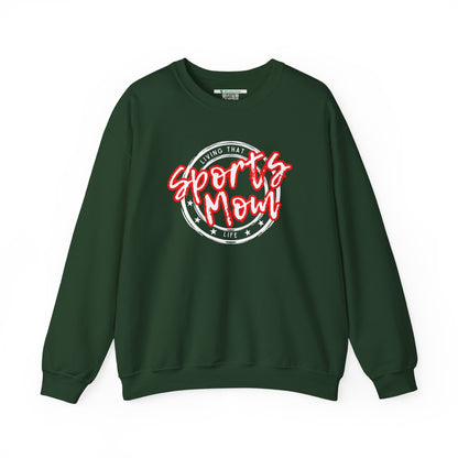 Sports Mom -- Red Font (Adult Unisex Crewneck Sweatshirt)