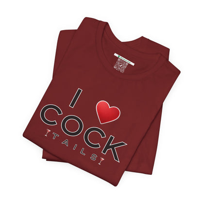 I Love Cocktails -- Simple Font (Adult Unisex Tee)