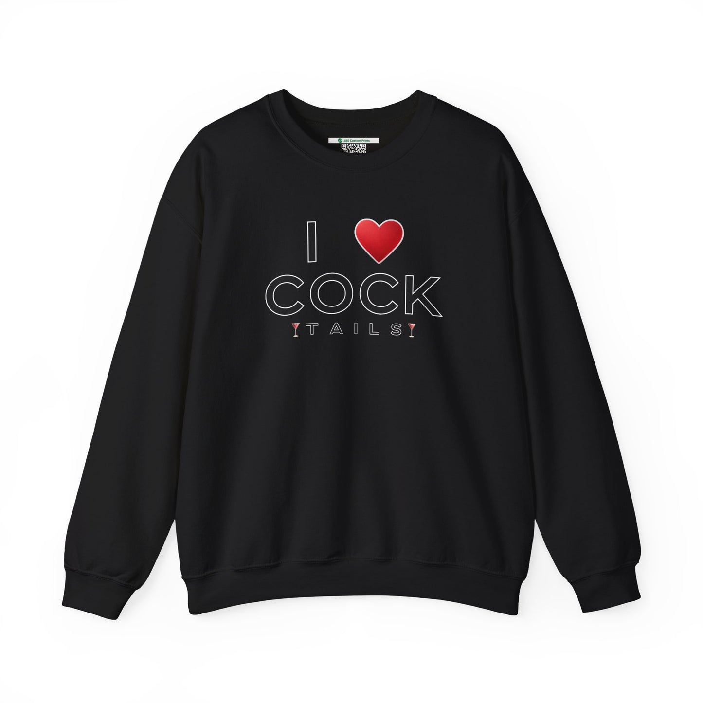 I Love Cocktails -- Simple Font (Adult Unisex Crewneck Sweatshirt)